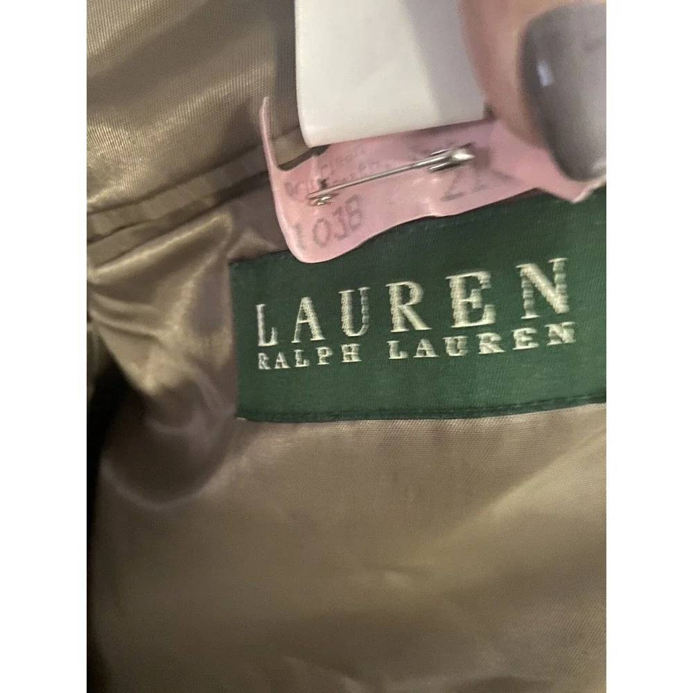 Vintage Ralph Lauren Men Wool Suit Jacket Sports Coat 44R 2 Button Green Brown